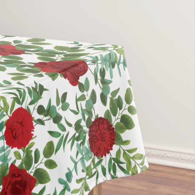 Nappe Mariage Floral Rose Red Peony (In Situ)