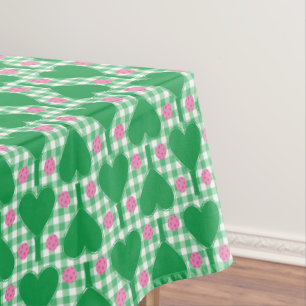 Nappe Mariage Gingham Vert et Rose Prépa Pickleball