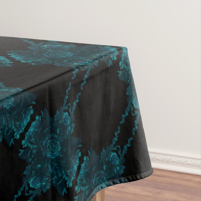 Nappe Mariage gothique noir Rose turquoise (In Situ)