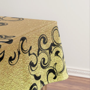 Nappe Mariage gothique or et noir