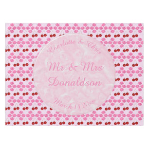 Nappe Mariage rose Printemps Cerisiers en fleurs et ceri
