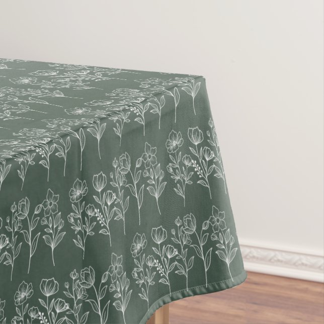 Nappe Mariage vert Floral Boho Sage vert (In Situ)
