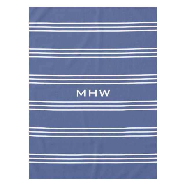 Nappe Marine Blue Stripes personnalisées monogrammes nap (Devant)