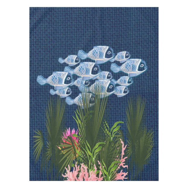 Nappe Marine Texté, Poisson, Corail Rose (Devant)