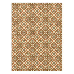 Nappe Marocain motif en carreaux - Rust et Tan