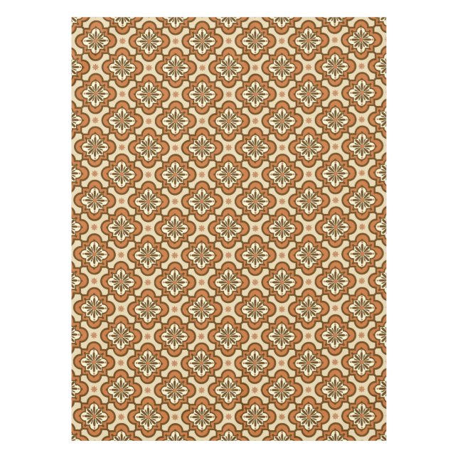 Nappe Marocain motif en carreaux - Rust et Tan (Devant)