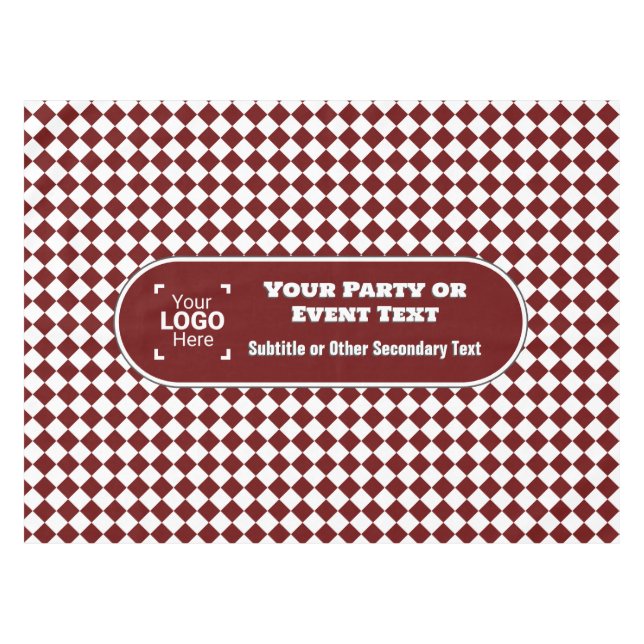 Nappe Maroon & White Diamond - Votre Logo Business Event (Devant (Horizontal))