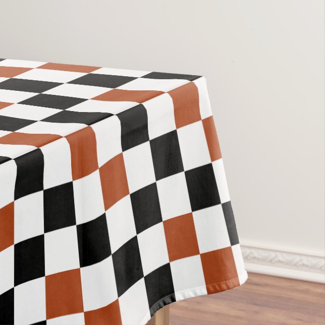 Nappe Marron Noir Blanc Motif à carreaux Design  (In Situ)