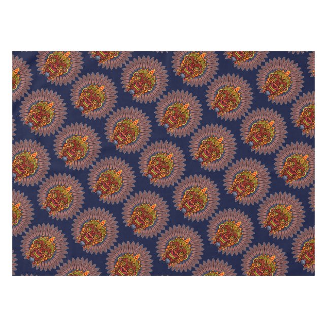 Nappe Masque rituel du roi guerrier tribal (Devant (Horizontal))