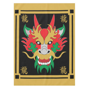 Nappe Masques de dragon chinois Art asiatique