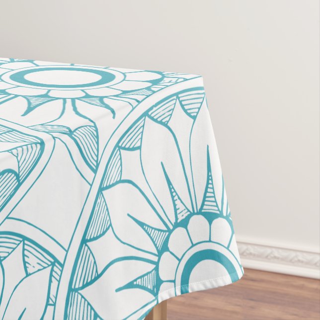 Nappe Médaillon bleu Vintage de fleurs Motif (In Situ)