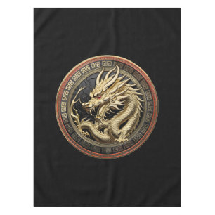 Nappe Médaillon de dragon sacré oriental en or