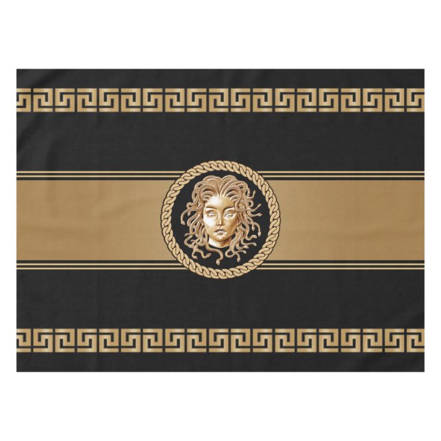 Nappe Medusa Noir & Or de luxe (Devant (Horizontal))