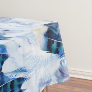 Nappe Mélange exotique Plumes d'oiseaux bleus Imprimer