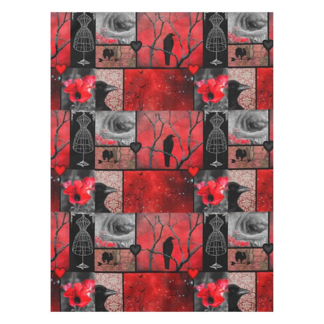 Nappe Ménagerie rouge et noire (Devant)