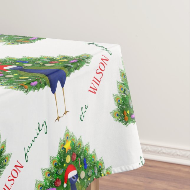 Nappe Merry and Bright Christmas Tree Peacock Pattern (In Situ)