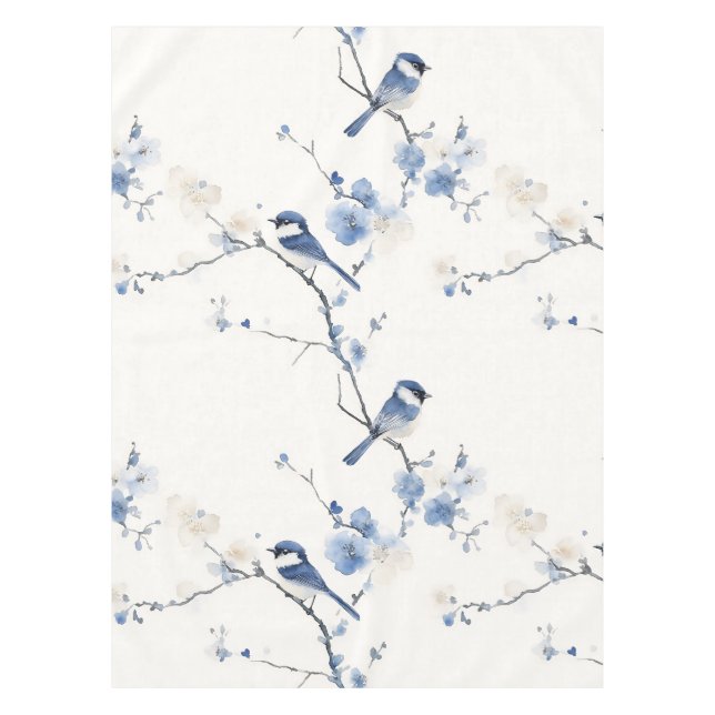 Nappe Mésange élégante sur fond blanc (Devant)