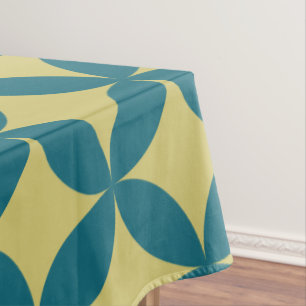 Nappe Mi-siècle Mod Géométrique Rétro Moderne Bleu Vert