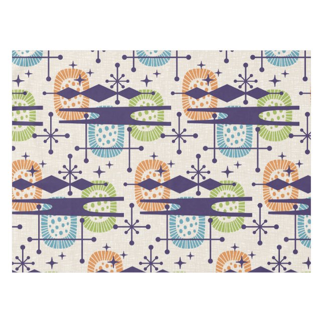 Nappe Mi-siècle moderne âge atomique Motif Abstrait (Devant (Horizontal))