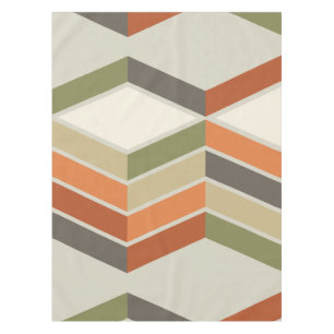 Nappe Mi-Siècle Moderne Diagonal Grandes Vert Orange