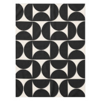 Mi-Siècle Moderne Motif Vintage Noir Et Blanc