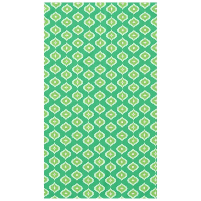 Nappe Mi-siècle moderne rétro vert géométrique (Devant)