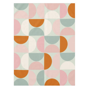 Nappe Mi-siècle moderne Sage Vert Blush Orange Motif