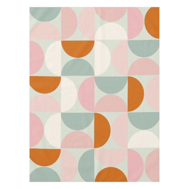 Nappe Mi-siècle moderne Sage Vert Blush Orange Motif (Devant)