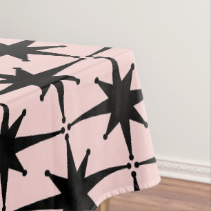 Nappe Mi-siècle moderne Starburst atomique Motif rose