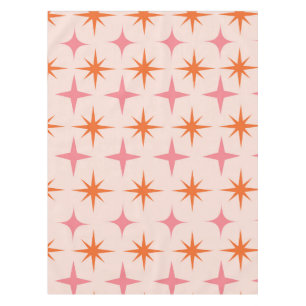 Nappe Mi-Siècle Rétro Starburs Motif rose orange