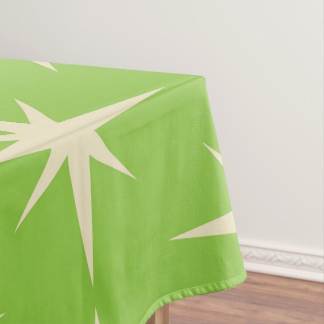 Nappe Mid Century Atomic Stars Motif sur Green (In Situ)