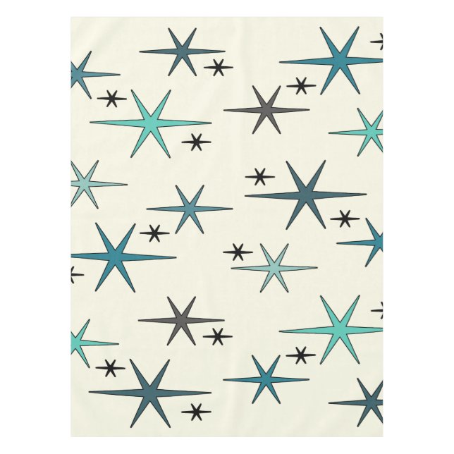 Nappe Mid Century Modern Star Sky Turquoise (Devant)