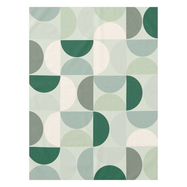 Nappe Mid Century Moderne Abstrait Motif Sage Green (Devant)
