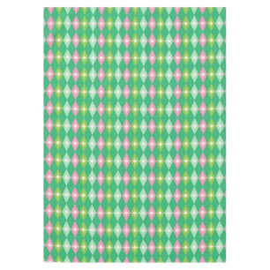 Nappe Mid Century Moderne Rétro rose & Diamant Vert