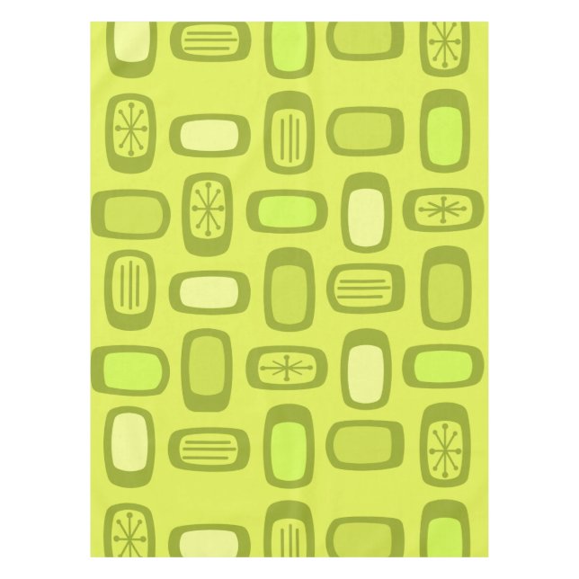Nappe Midcentury MCM Rounded Rectangles Chartreuse (Devant)