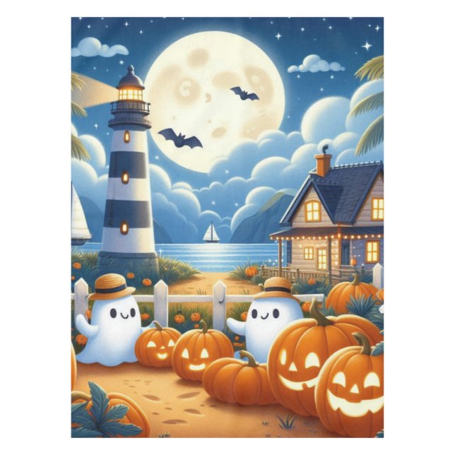 Nappe Mignon, Nautique/côtier Halloween fantôme/citrouil (Devant)