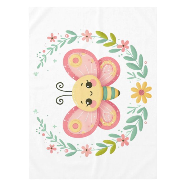 Nappe mignon, printemps/papillon (Devant)