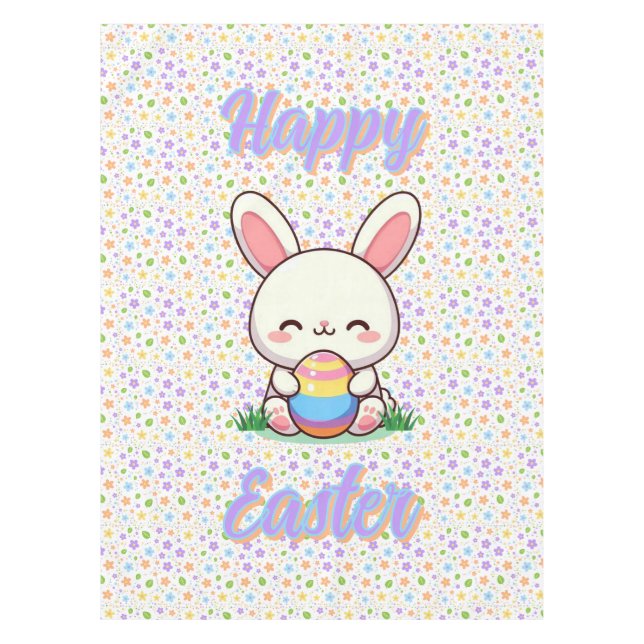 Nappe Mignonne lapin de printemps/Pâques avec oeuf (Devant)