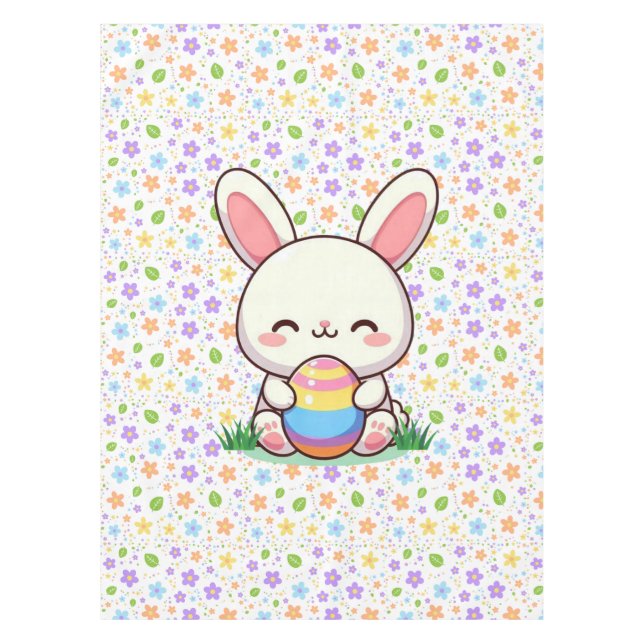 Nappe Mignonne lapin de printemps/Pâques avec oeuf (Devant)