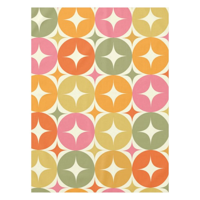 Nappe Milieu de siècle éclats d'étoiles sur motif de cer (Devant)