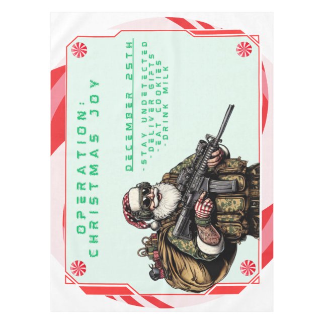 Nappe Militaire amusant/Père Noël de Noël (Devant)