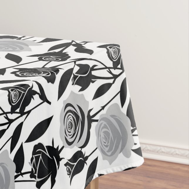 Nappe Minimalist Black Roses With Light Gray Stems  (In Situ)