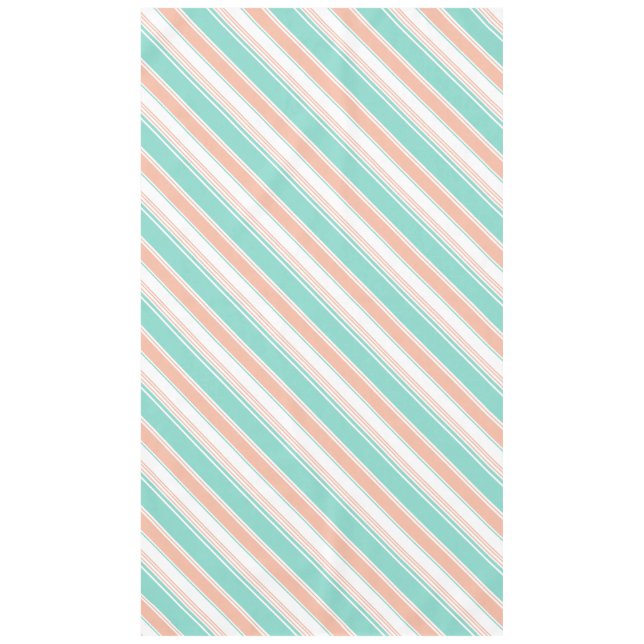 Nappe Mint Green et Peach Modern Strips (Devant)