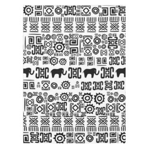 Nappe Modèle africain ethnique #1 noir et blanc