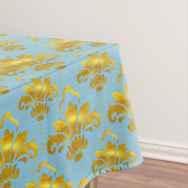Nappe Modèle de Damas bleu or (In Situ)