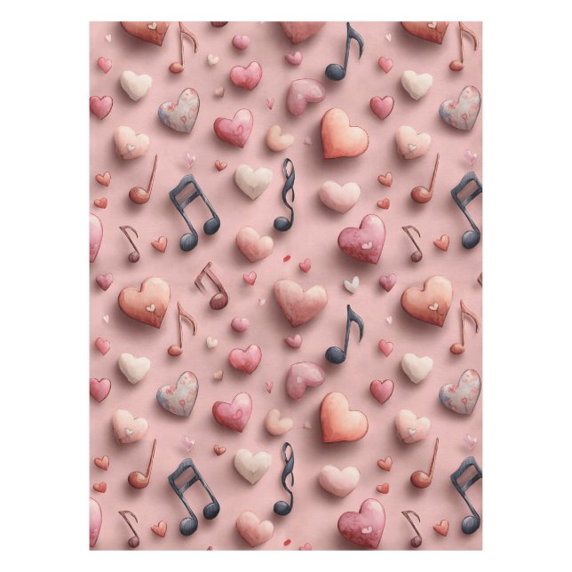 Nappe Modèle de la Saint-Valentin Cœurs Musicaux (Devant)