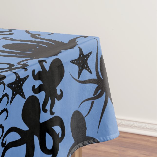 Nappe Modèle de Pieuvre.w Fond Bleu (In Situ)