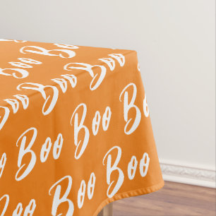 Nappe Modèle de texte boo orange et blanc Halloween