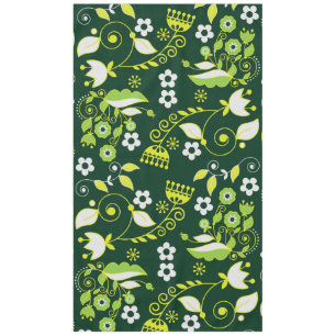 Nappe Modèle floral scandinave moderne vert foncé