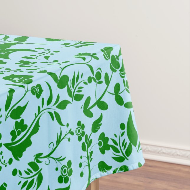 Nappe Modèle floral vert G01. L Blue BG (In Situ)